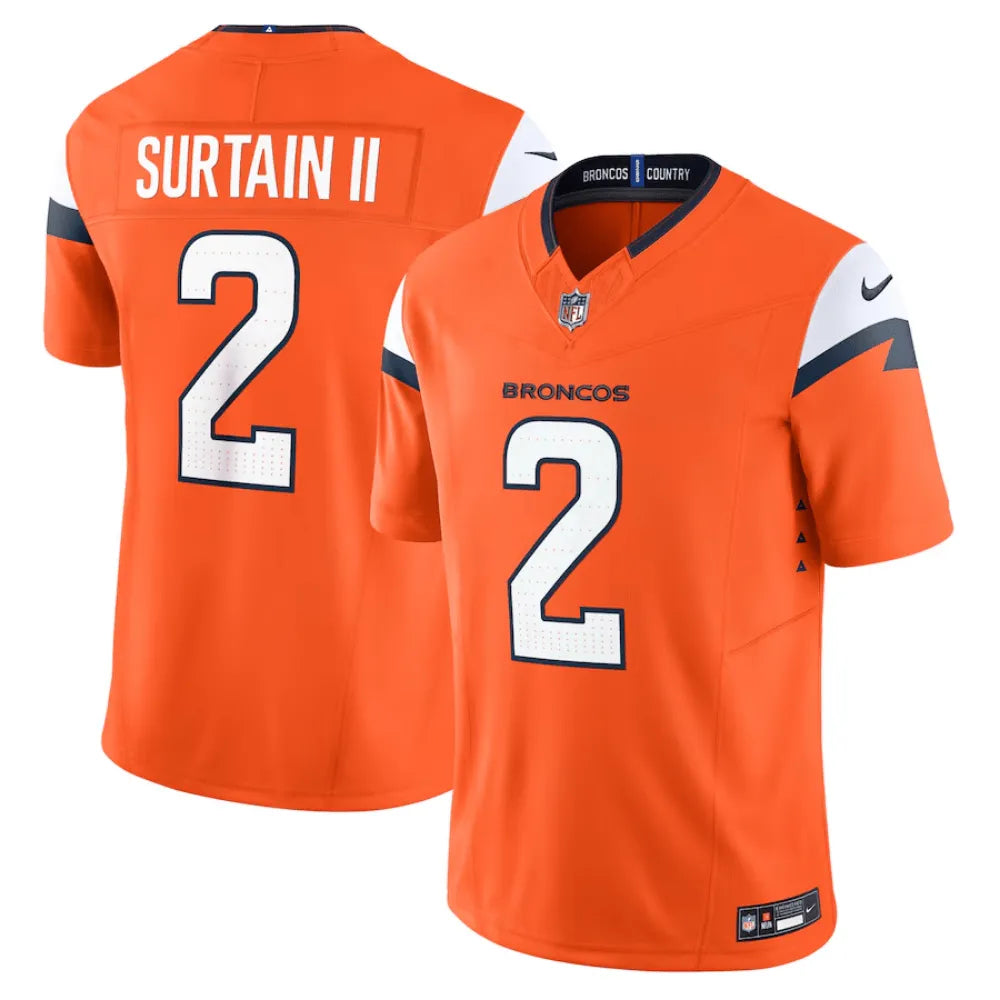 Camisa FUSE Limited Denver Broncos Laranja - Patrick Surtain II #2