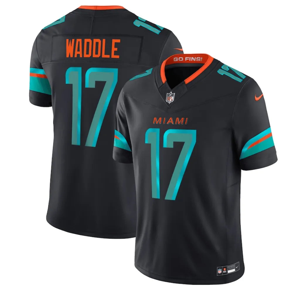 Jersey FUSE Limited Miami Dolphins Rivalries Black - Jaylen Waddle #17