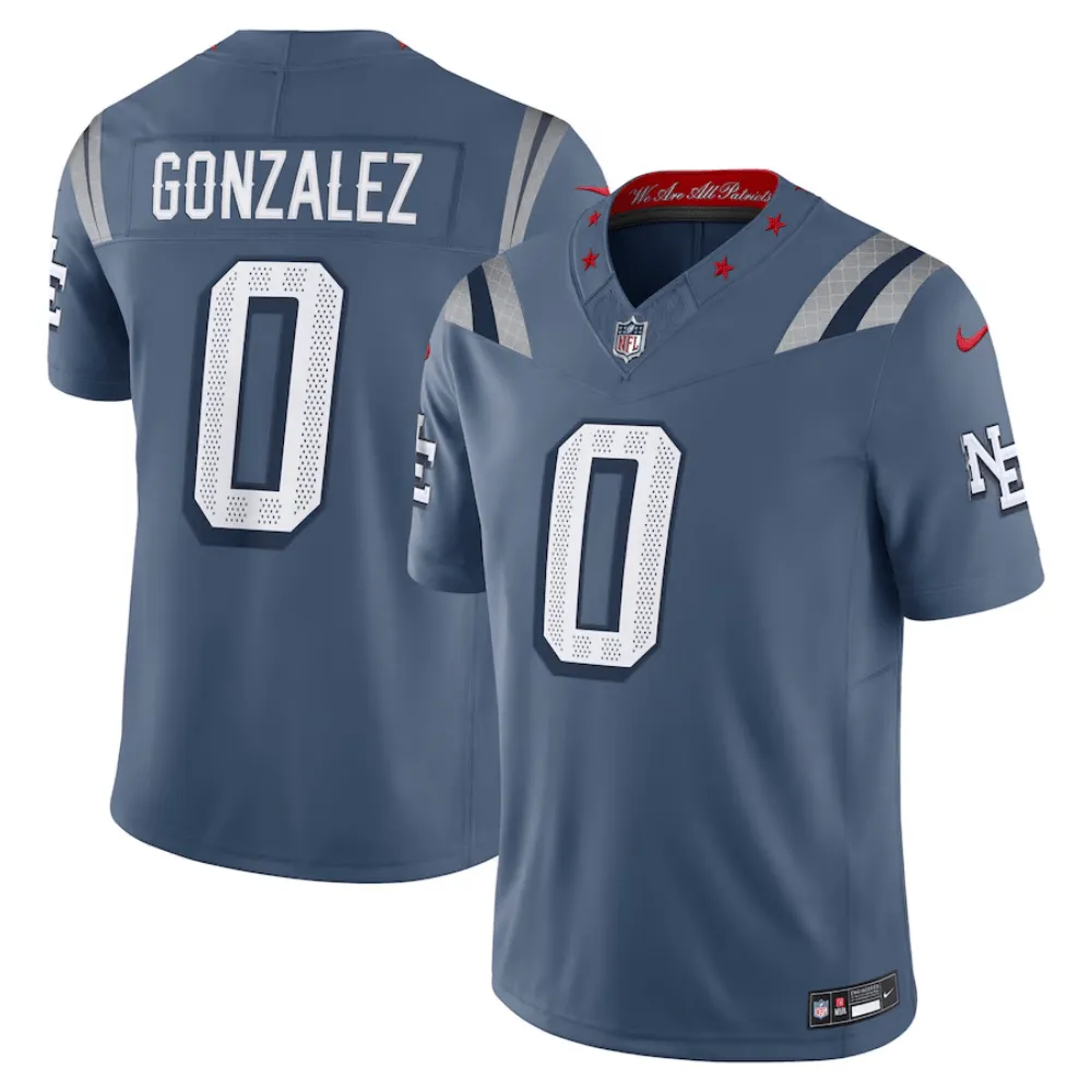 Jersey FUSE Limited New England Patriots Rivalries Grayish Blue - Christian Gonzalez #0
