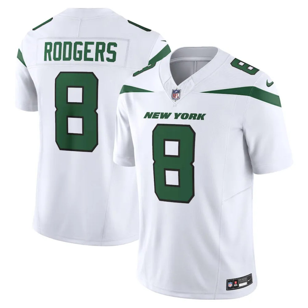 Jersey FUSE Limited New York Jets White - Aaron Rodgers #8