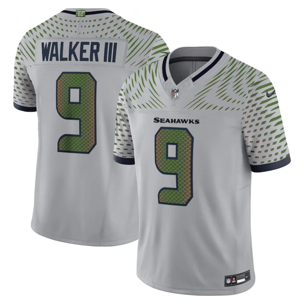 Jersey FUSE Limited Seattle Seahawks Rivalries Gray - Kenneth Walker III #9
