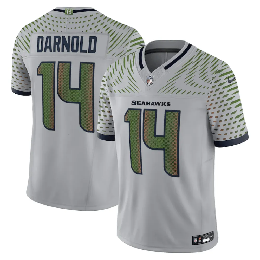 Jersey FUSE Limited Seattle Seahawks Rivalries Gray - Sam Darnold #14